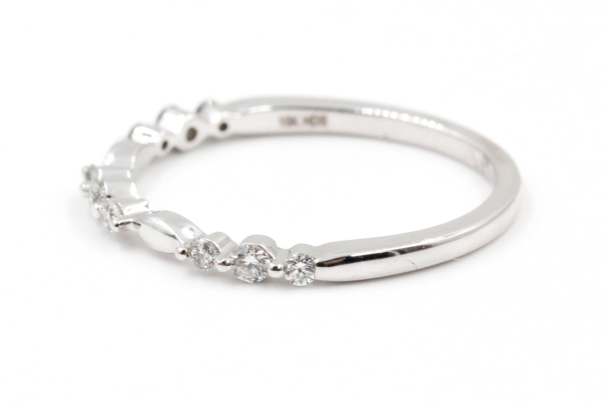 Diamond Stackable Band Ring - 10k White Gold - 0.20ctw