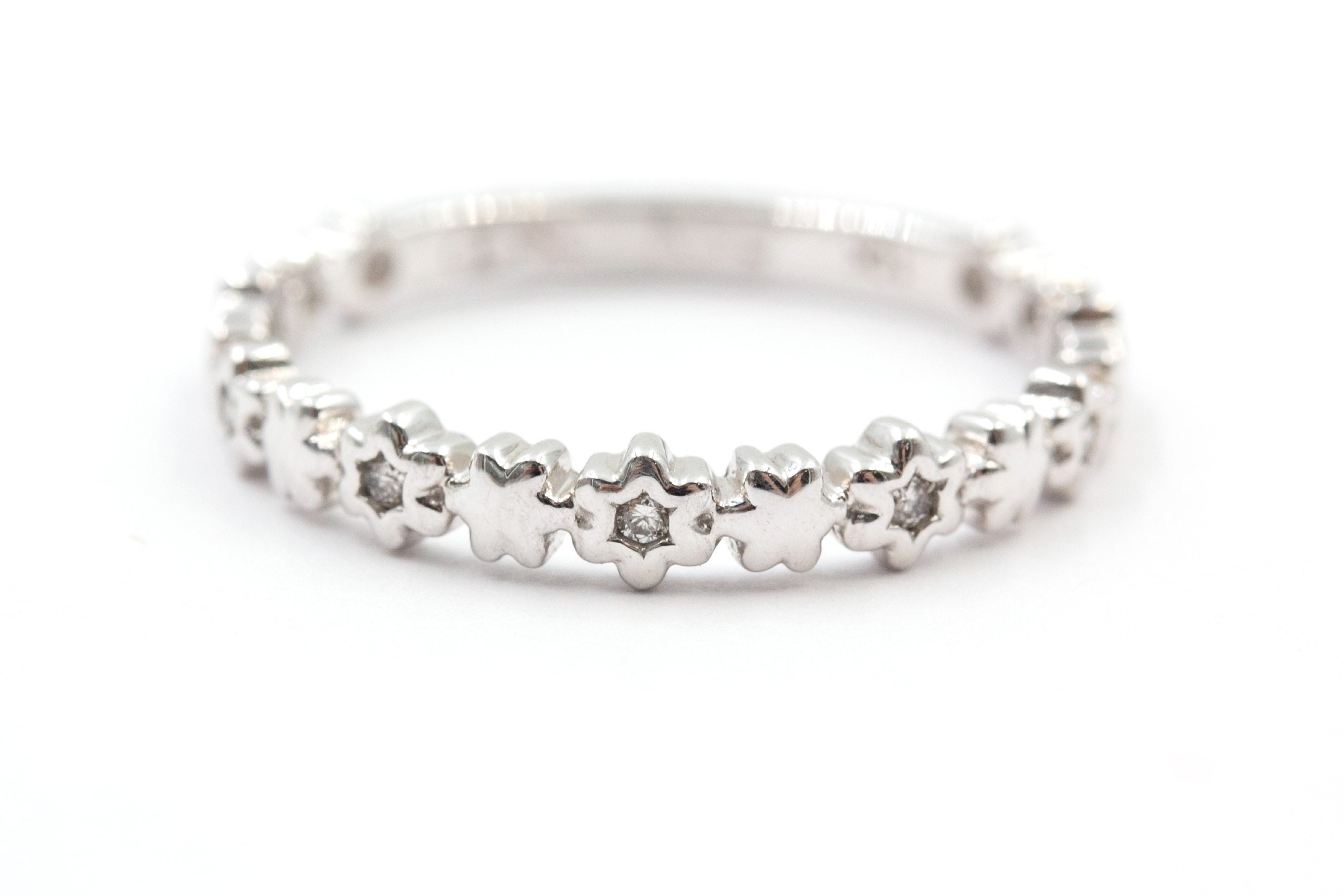 Diamond Star Half Eternity Band - 10k White Gold - 0.06ctw