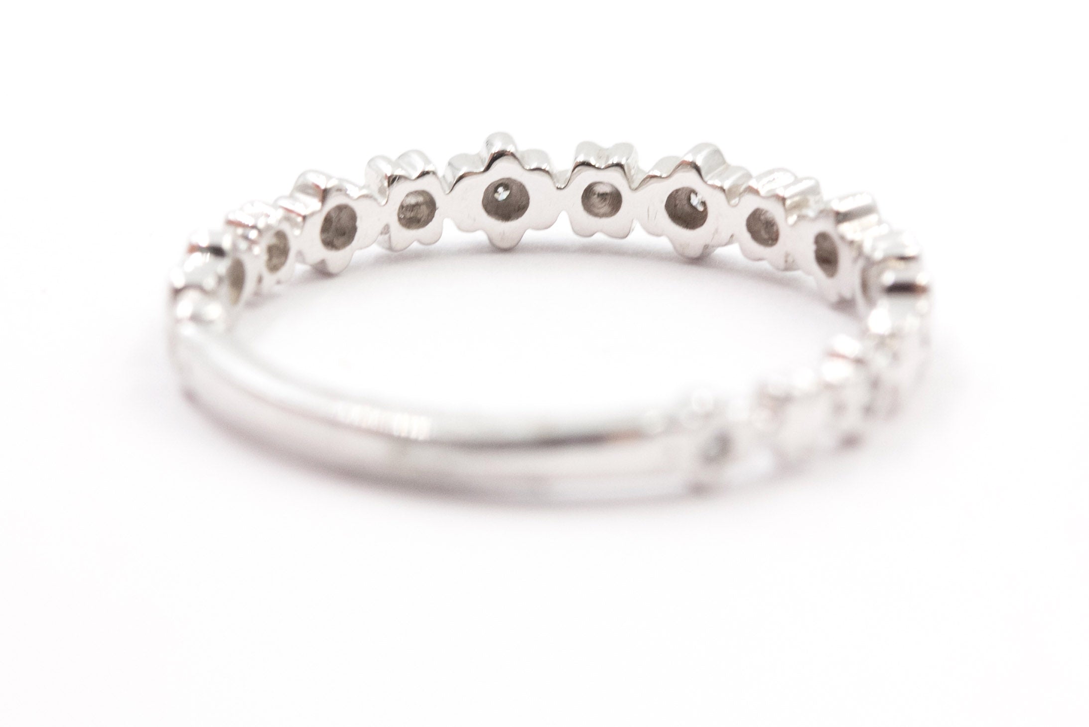 Diamond Star Half Eternity Band - 10k White Gold - 0.06ctw