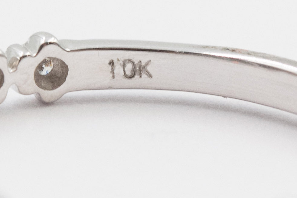 Diamond Star Half Eternity Band - 10k White Gold - 0.06ctw