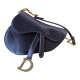 Christian Dior Saddle Bag- Navy Satin