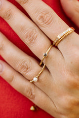Akoya Pearl Stackable Ring - 14k gold
