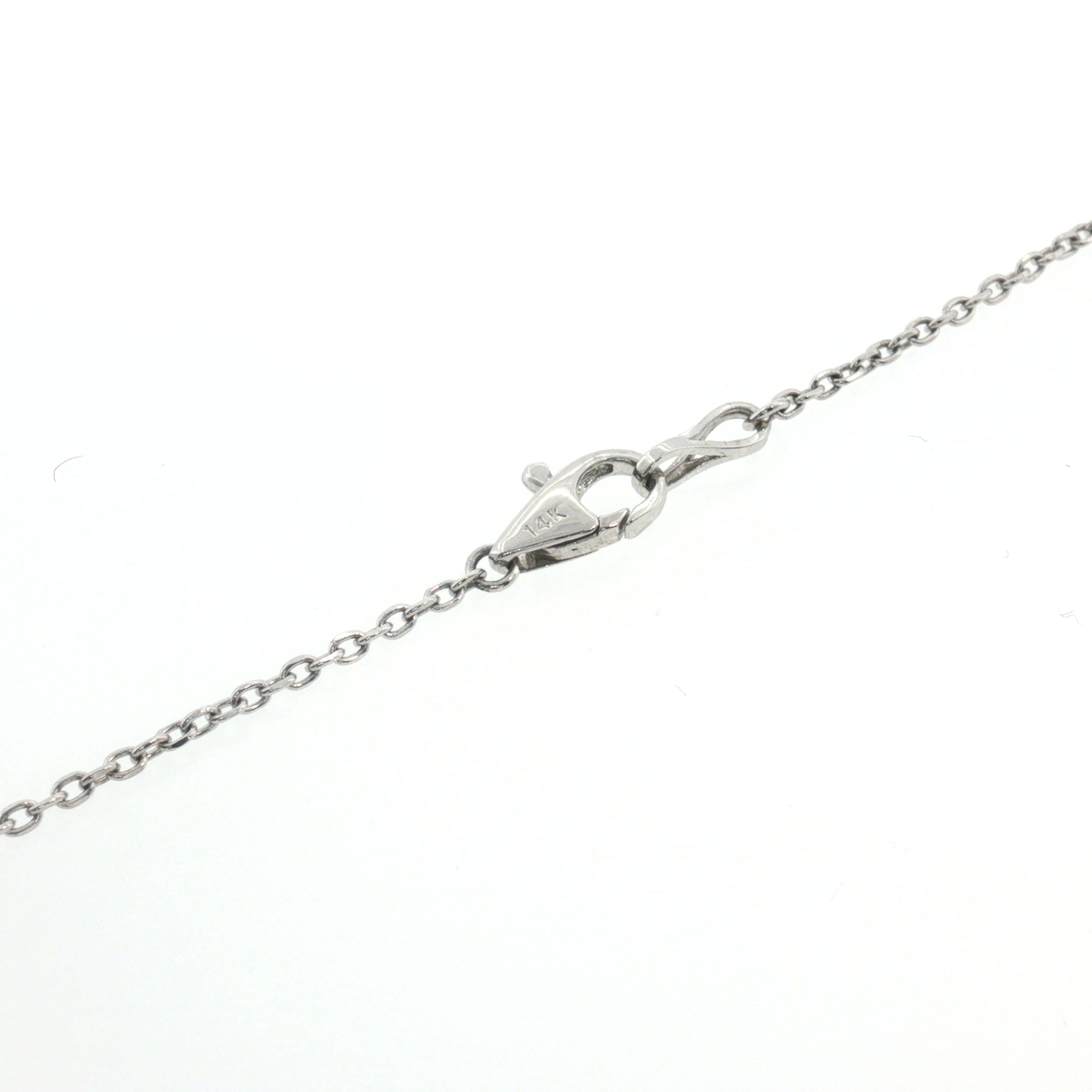 Diamond Cross Pendant Necklace - 14k White Gold - 0.51ctw