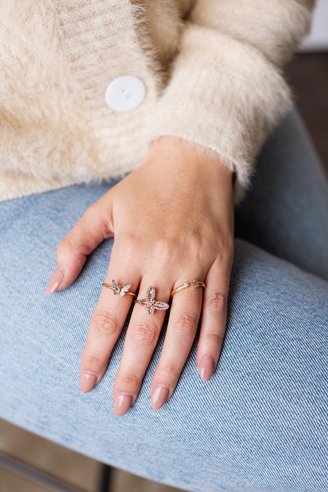 Diamond Butterfly Ring