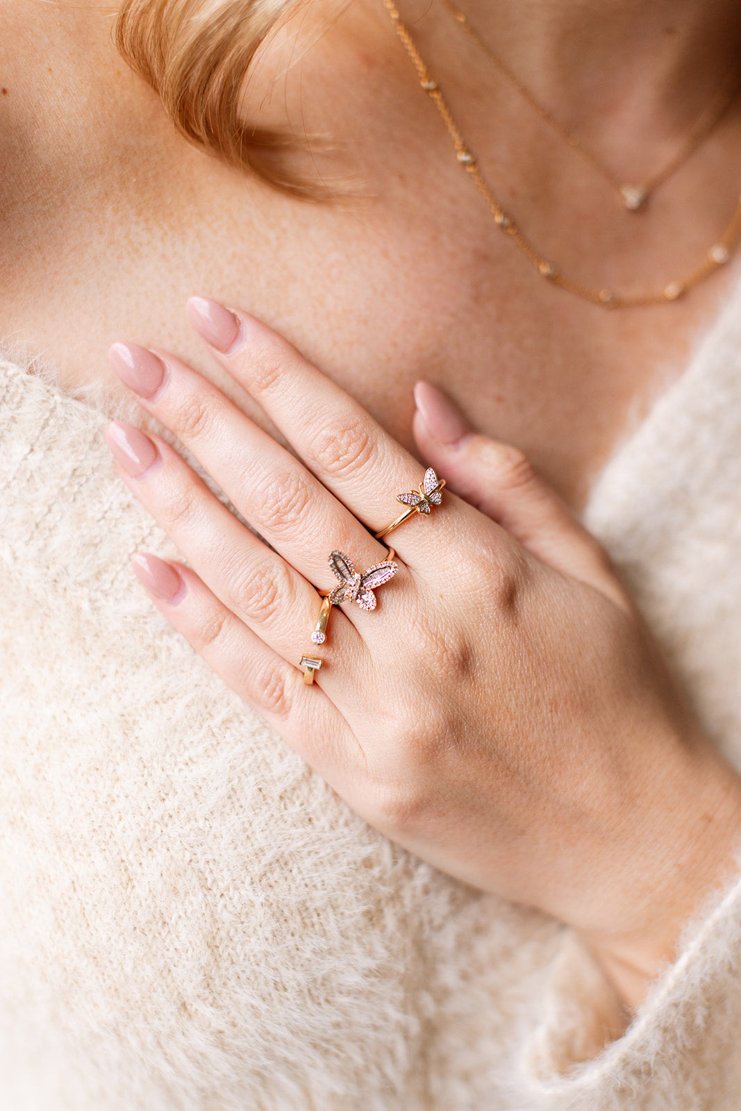 Diamond Butterfly Ring - 10k Rose Gold - 0.33ctw