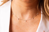 Baguette Diamond Drop Necklace - 14k White Gold - 0.22ctw