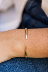 Hinged Gold Cuff Bracelet - 14k Yellow Gold
