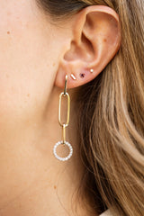 Diamond Circle Link Drop Earrings - 14k Yellow Gold - 0.75ctw