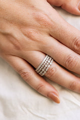 Diamond Eternity Band Ring Stack - 14k White Gold - 0.77ctw