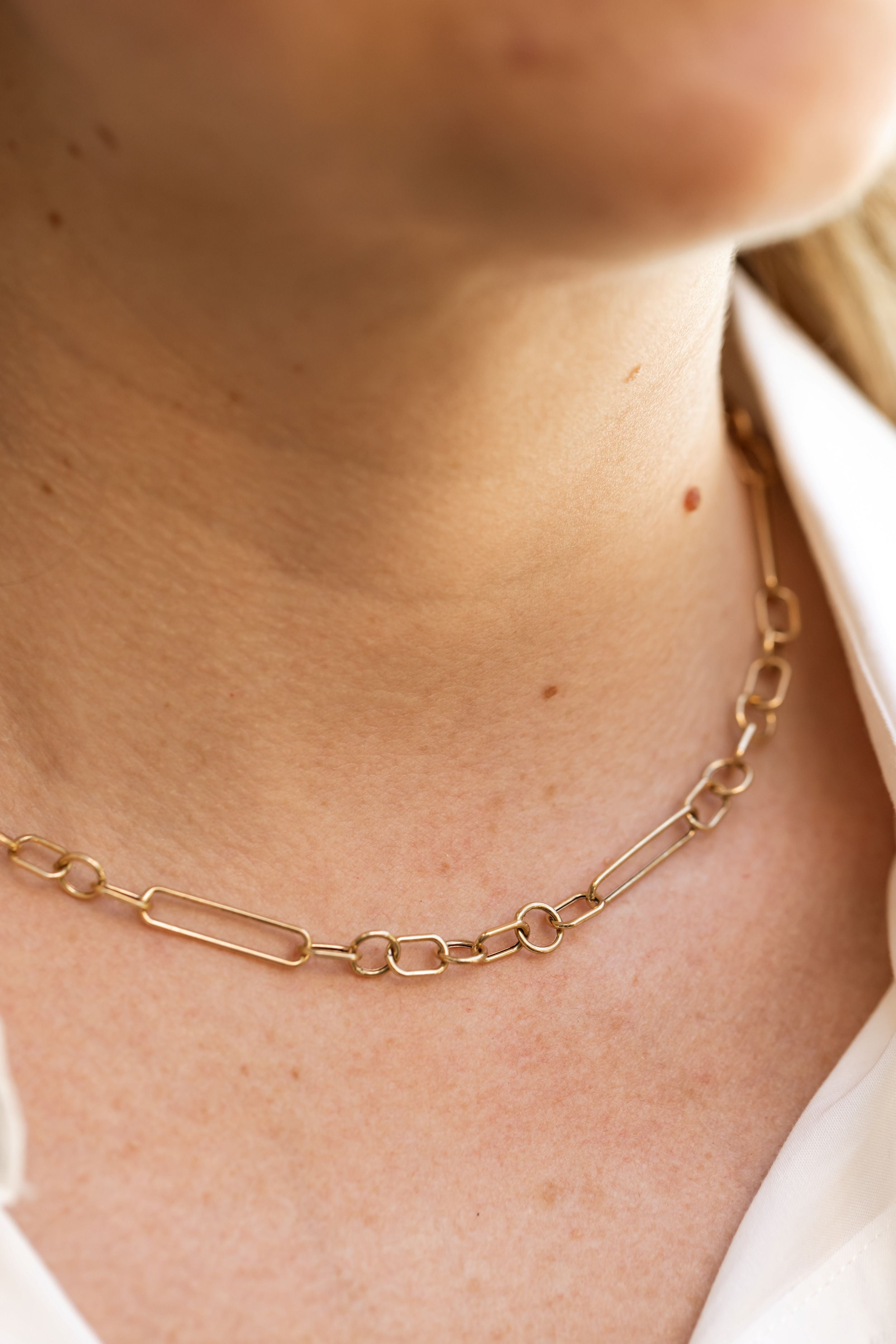 Fancy Link Chain Necklace - 14k Yellow Gold