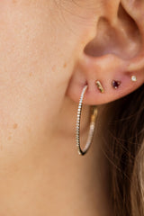 Diamond Inside Outside Hoops - 14k Yellow Gold - 0.51ctw