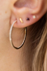 Diamond Inside Outside Hoops - 14k Yellow Gold - 0.51ctw