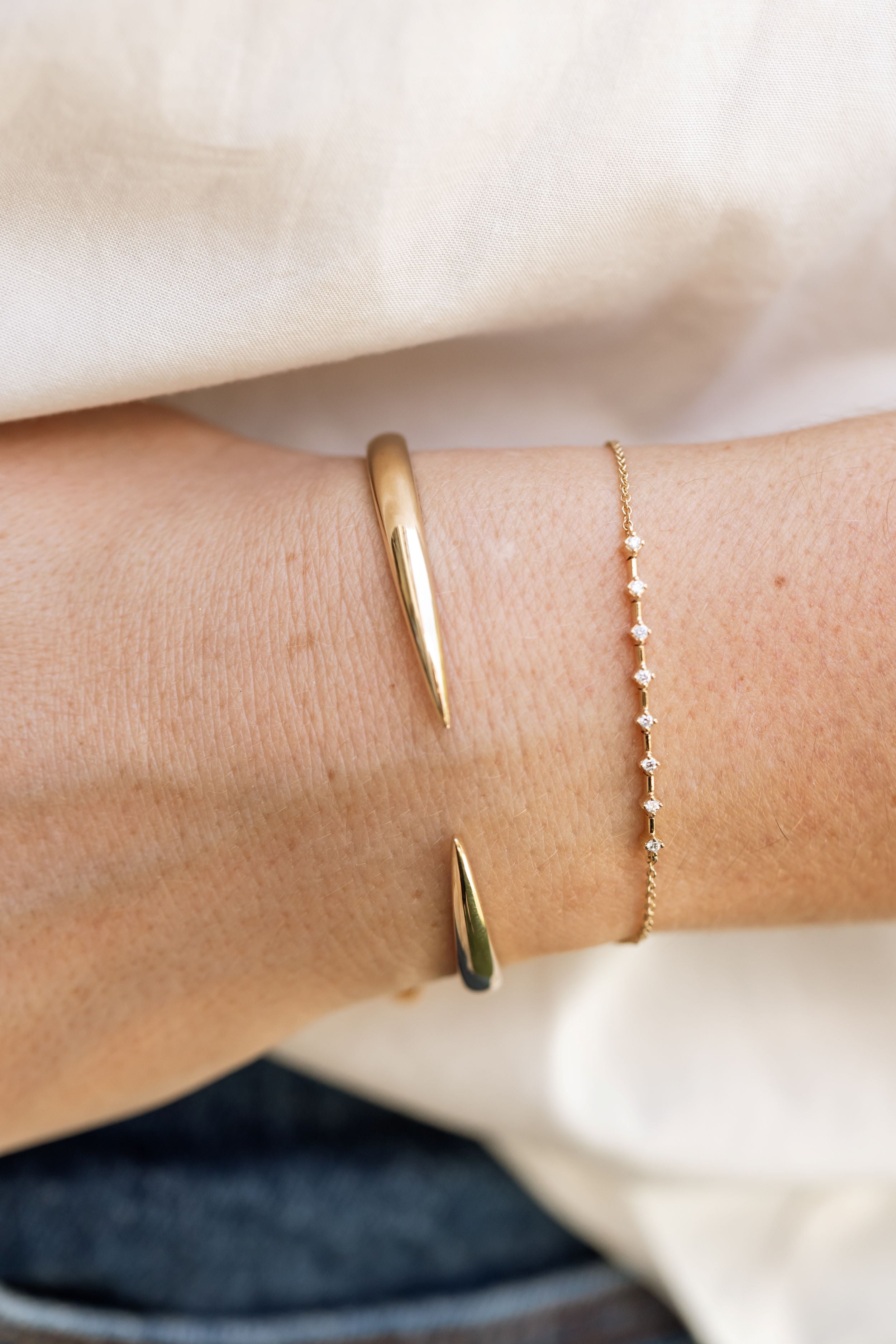 Dainty Diamond Bracelet - 14k Yellow Gold - 0.08ctw