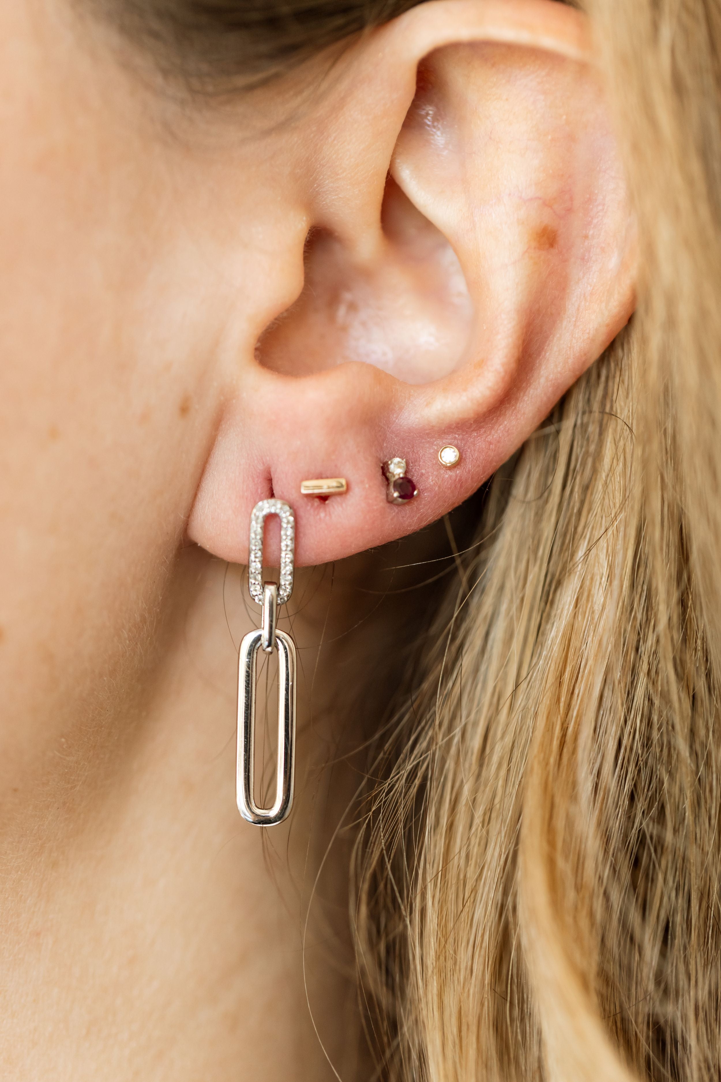 Diamond Drop Earrings - Sterling Silver - 0.15ctw