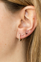 Diamond Hoop Earrings - 14k Yellow Gold - 0.25ctw