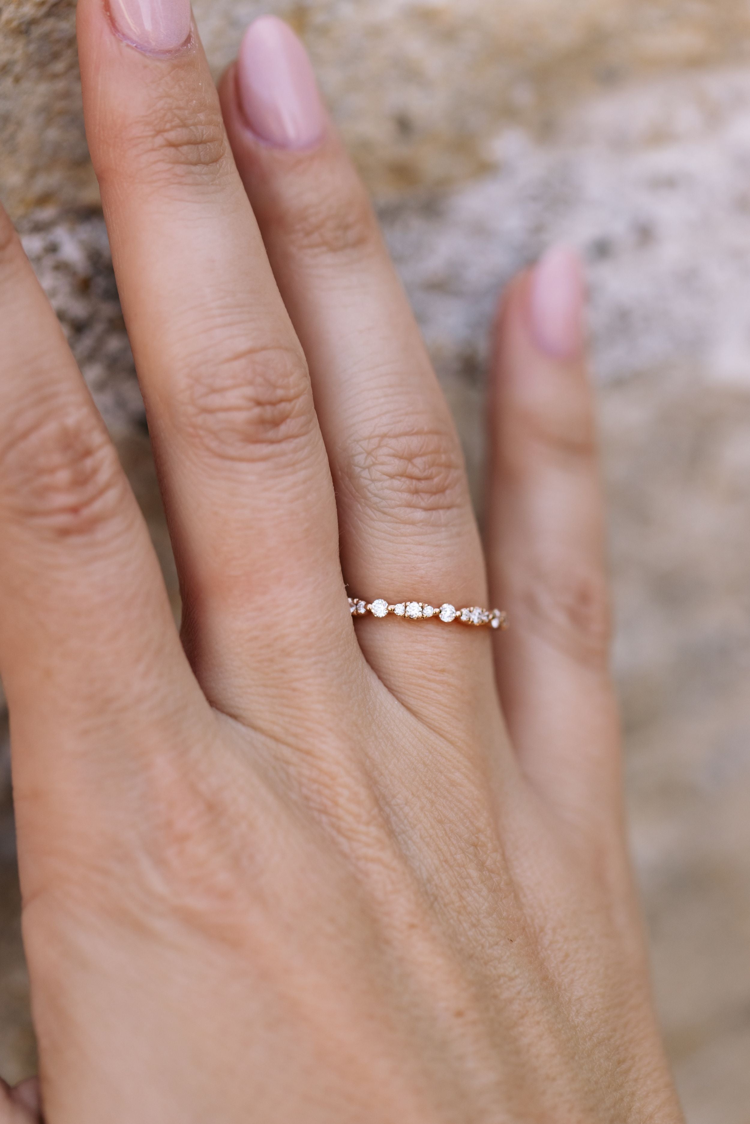 Diamond Half Eternity Band - 14k Rose Gold - 0.62ctw