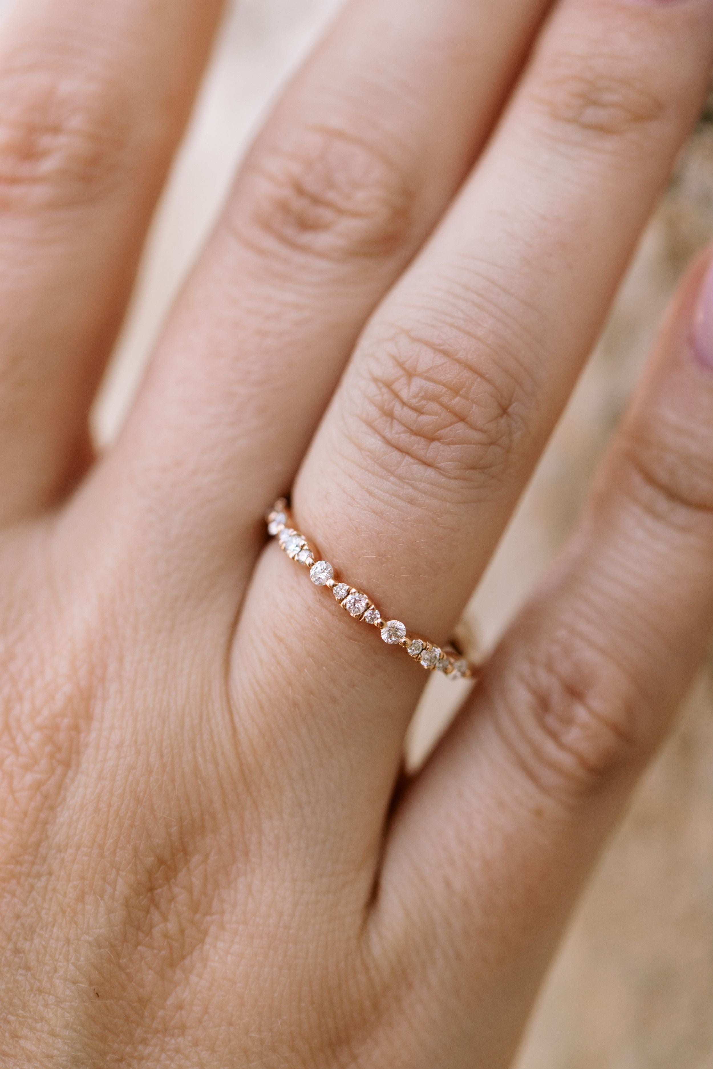 Diamond Half Eternity Band - 14k Rose Gold - 0.62ctw
