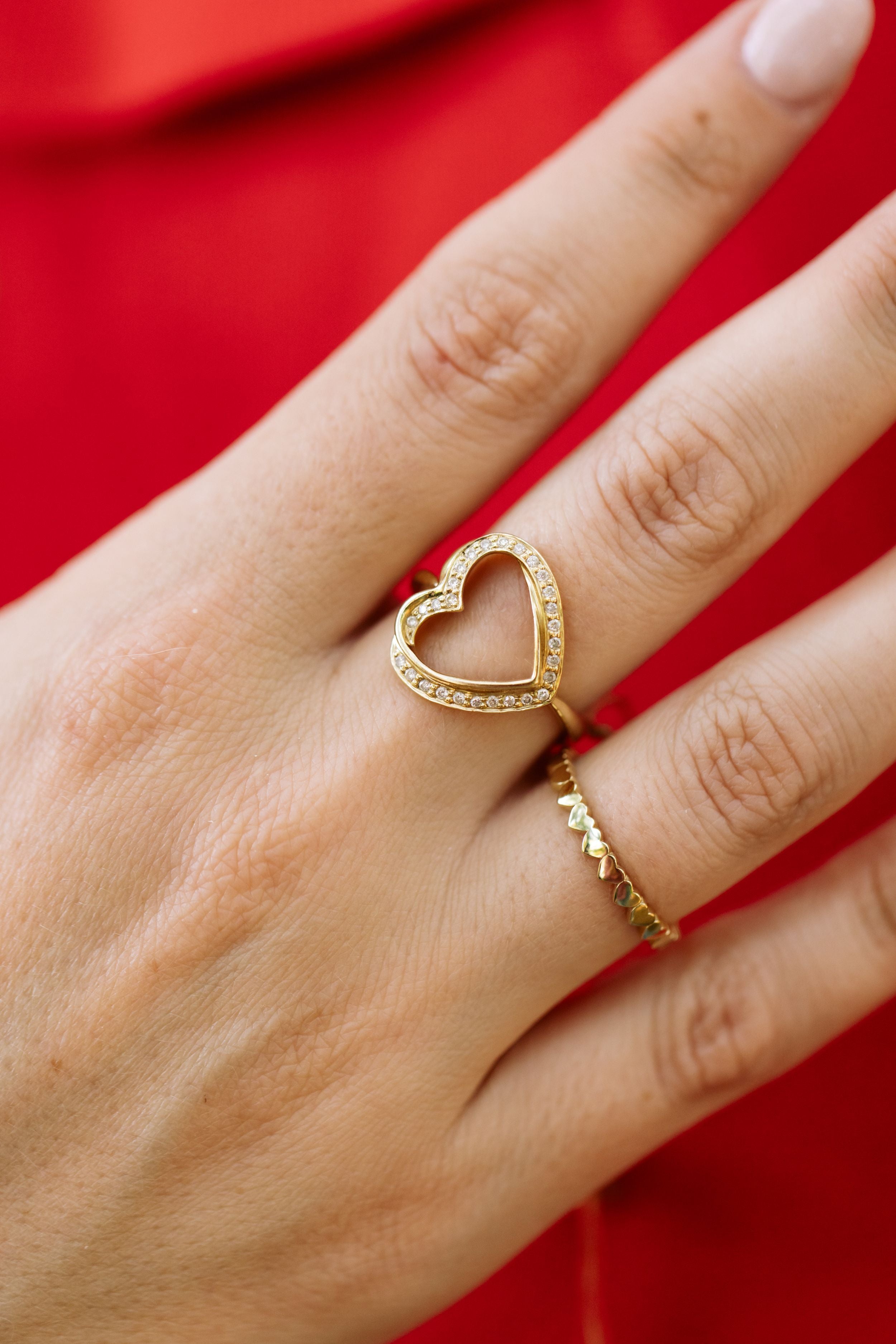 Gold Heart Eternity Band - 14k Yellow Gold