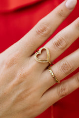 Gold Heart Eternity Band - 14k Yellow Gold