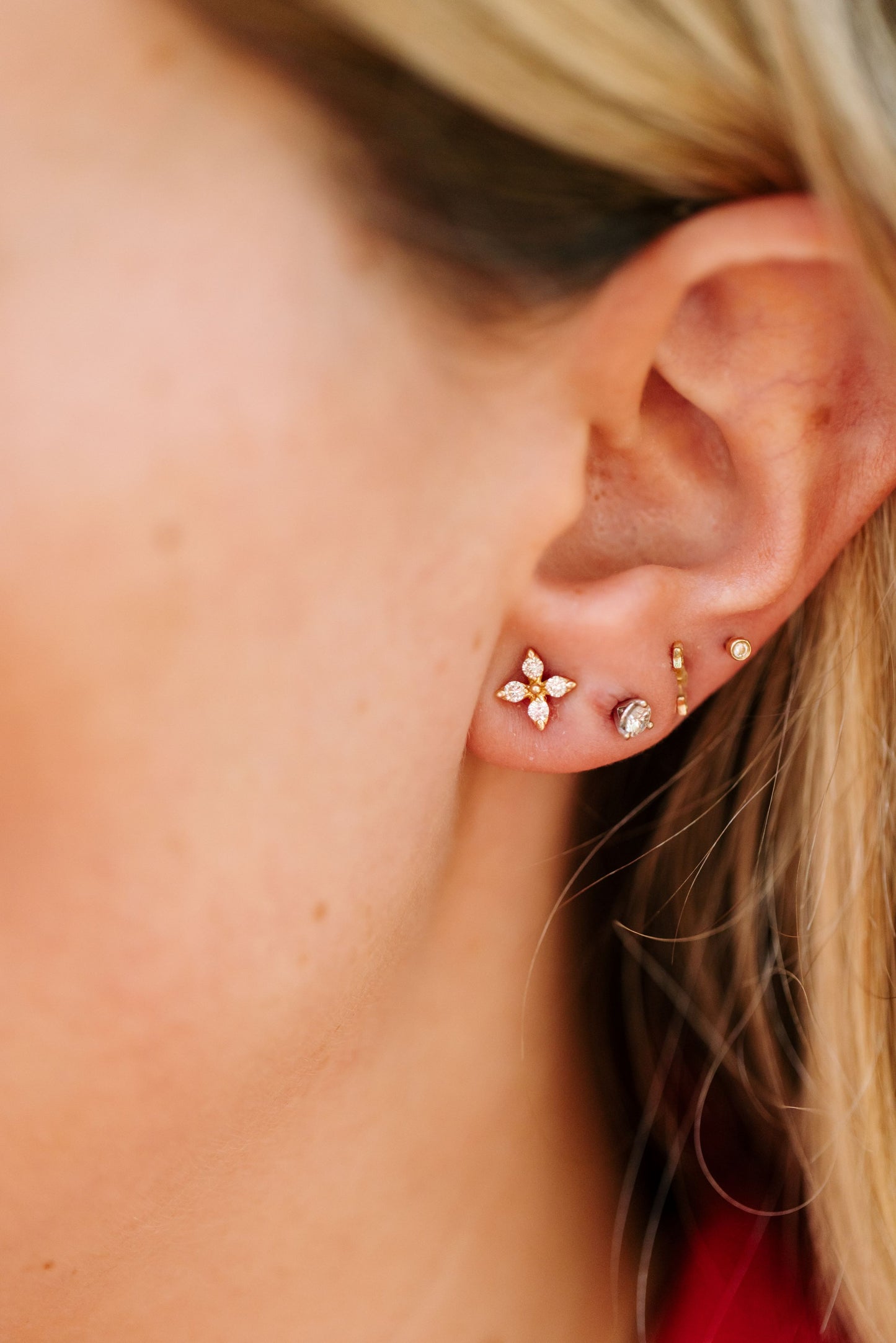 Diamond Floral Studs