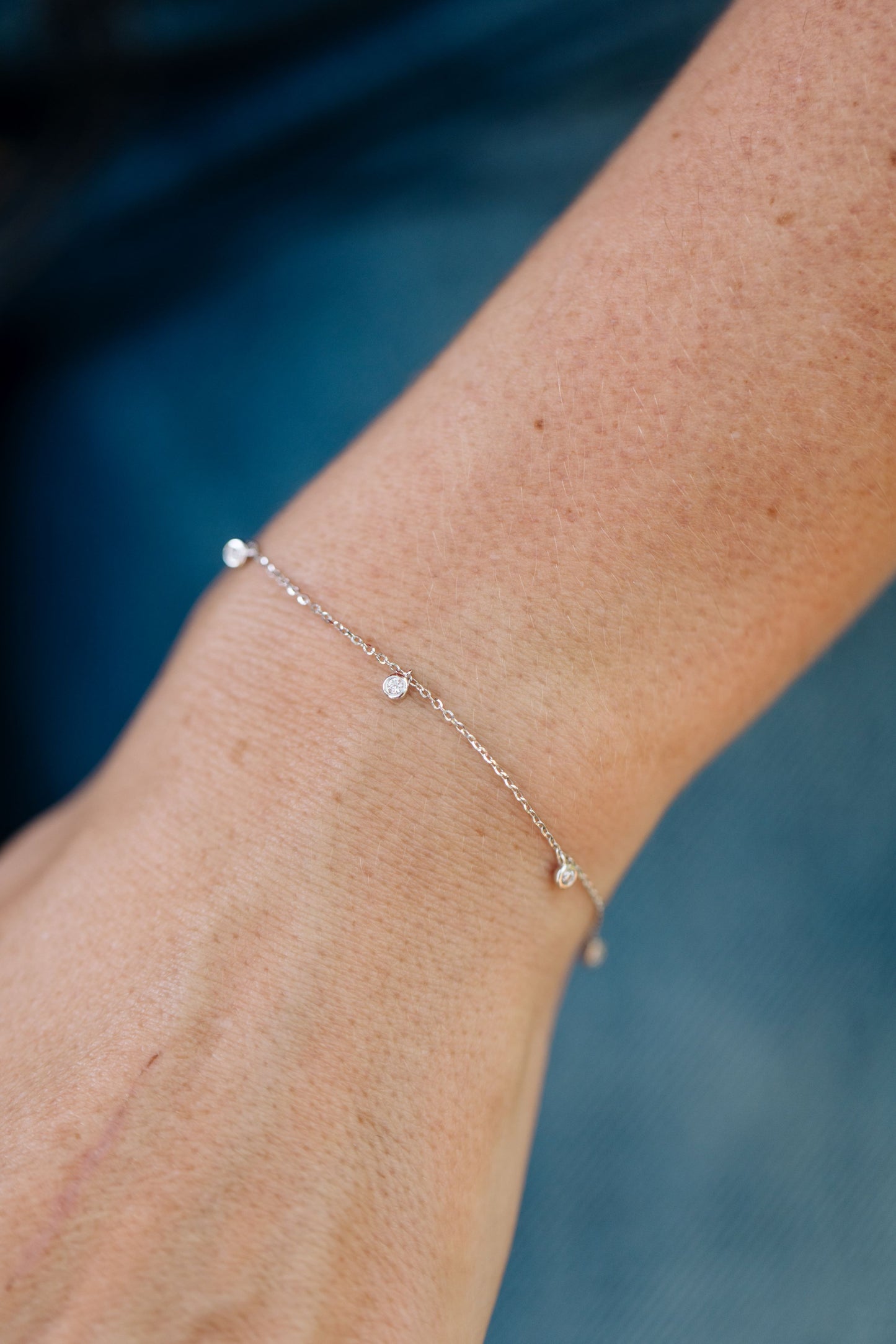 Diamond Drop Station Bracelet