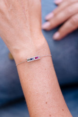 Ruby, Sapphire, and Diamond Bracelet - 14k White Gold