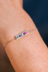 Ruby, Sapphire, and Diamond Bracelet - 14k White Gold