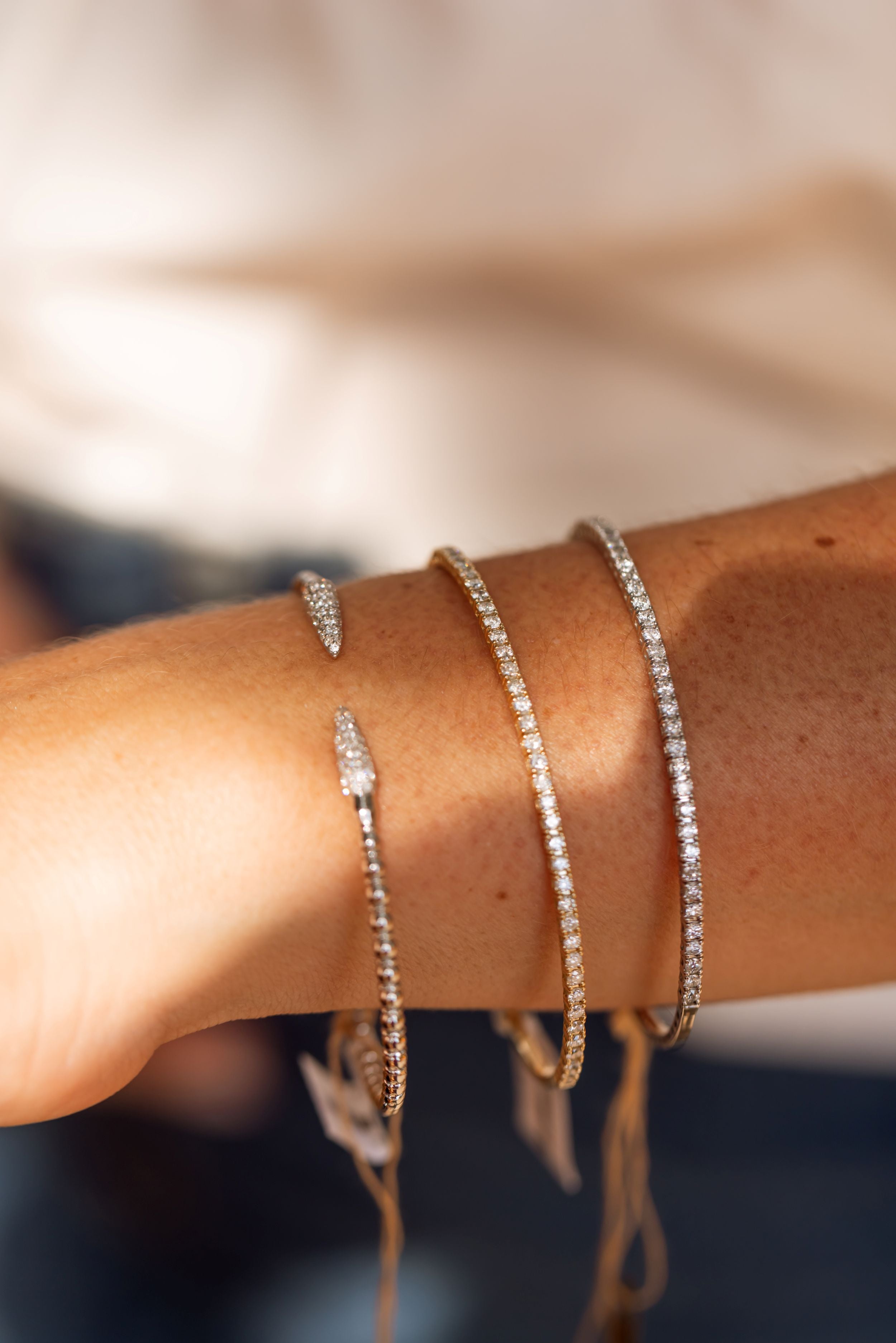 Diamond Flex Bangle Bracelet - 14k Yellow Gold - 1.00ctw