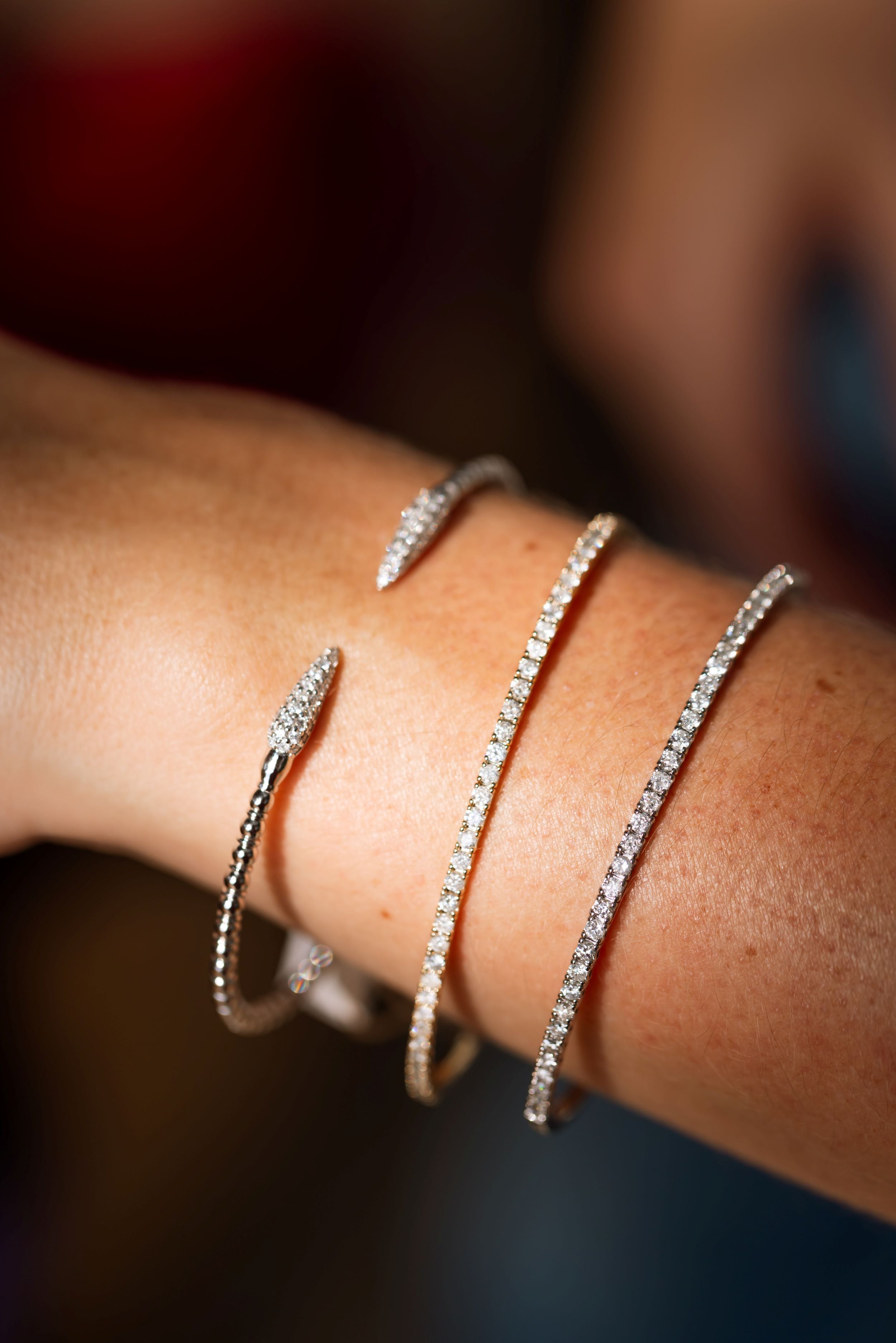 Diamond Flex Bangle Bracelet - 14k White Gold - 1.00ctw