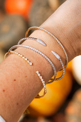 Graduated Diamond Bangle Bracelet - 14k Yellow Gold - 0.75ctw