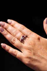 Ruby and Diamond Bypass Ring - 14k White Gold - 0.43ctw