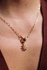 Diamond Starburst Pendant - 14k Yellow Gold - 0.42ctw