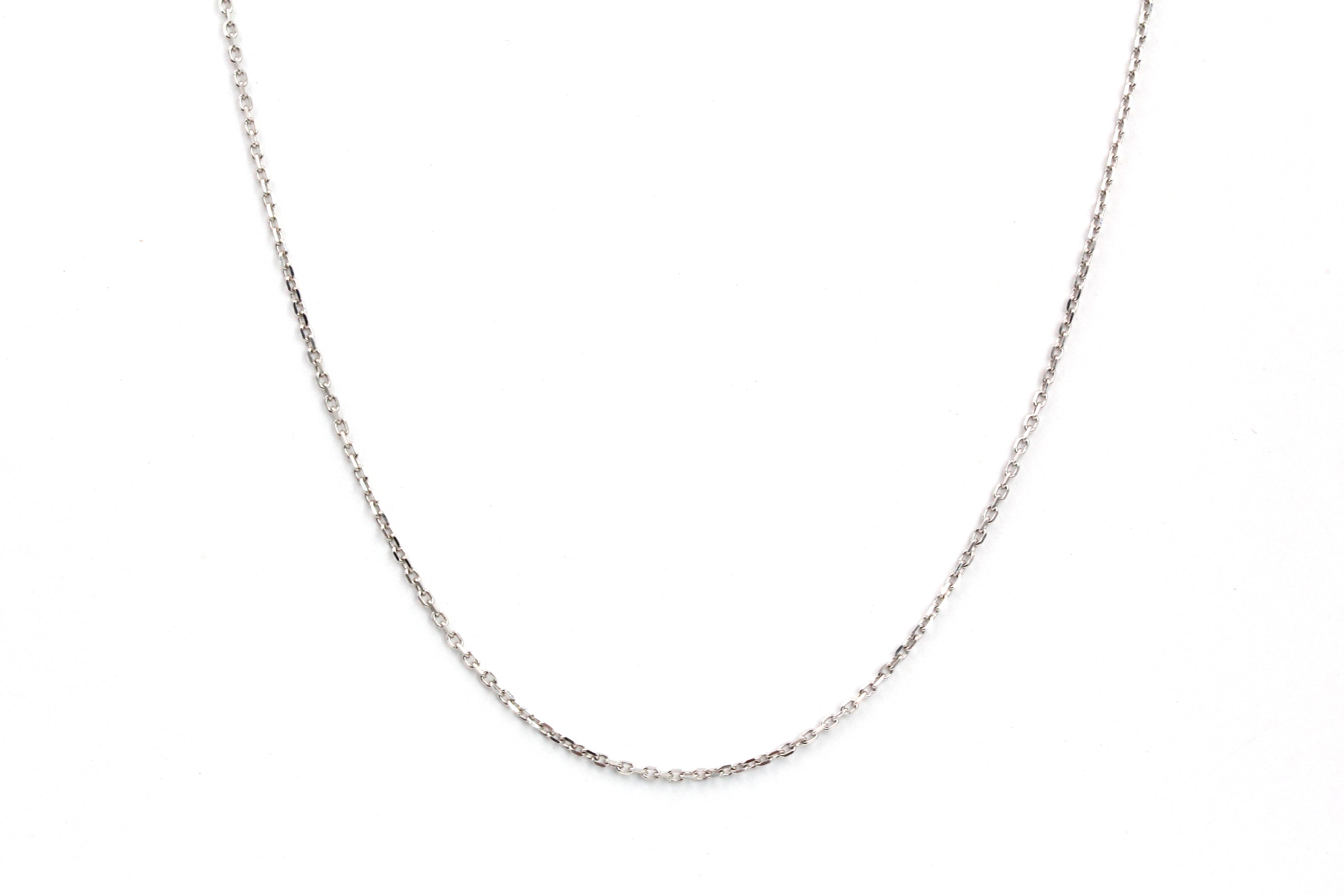 Cable Chain Necklace - 14k White Gold - 16 inch