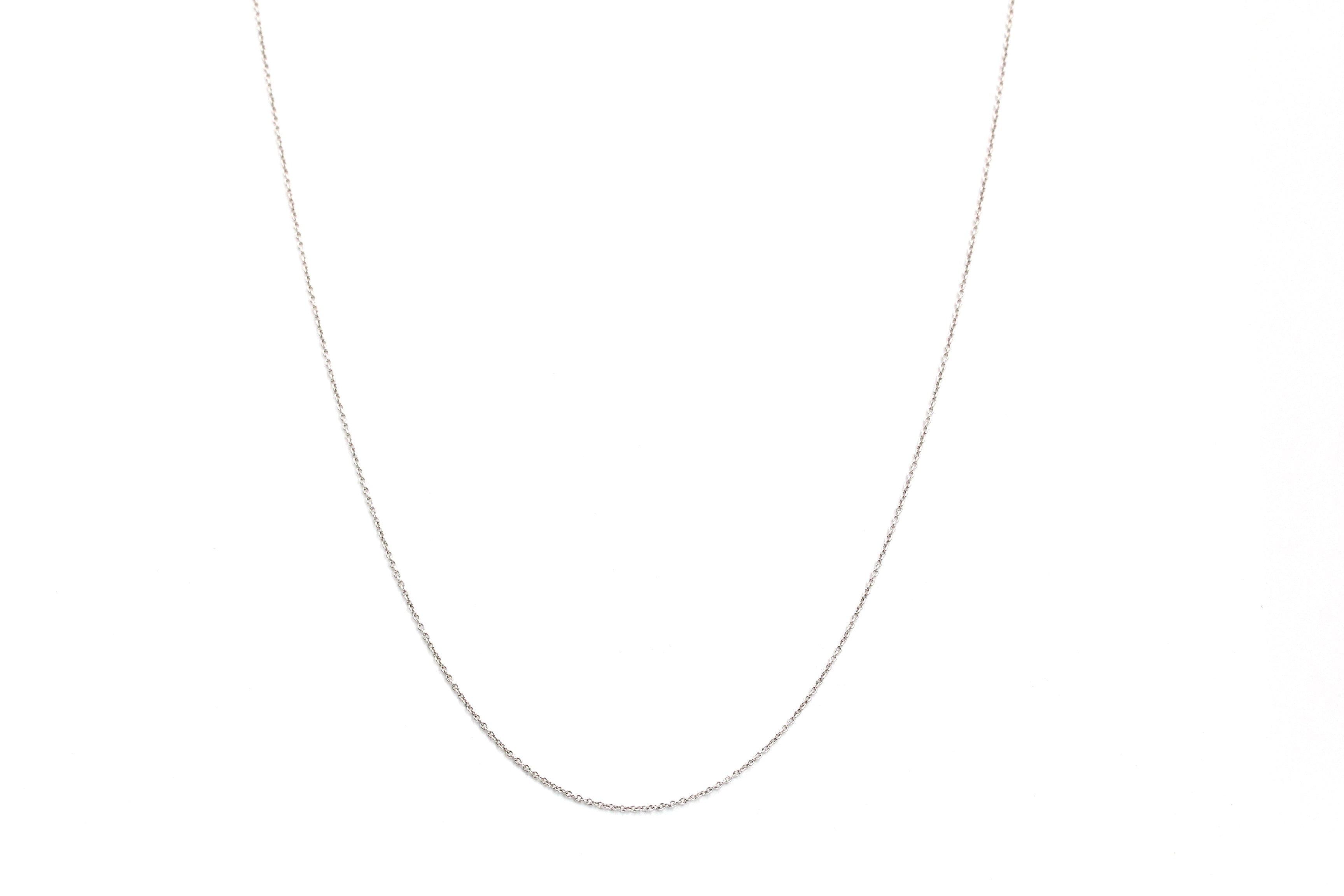 Cable Chain Necklace - 14k White Gold - 18 inch