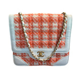 Chanel Vintage Orange Tweed Flap Bag