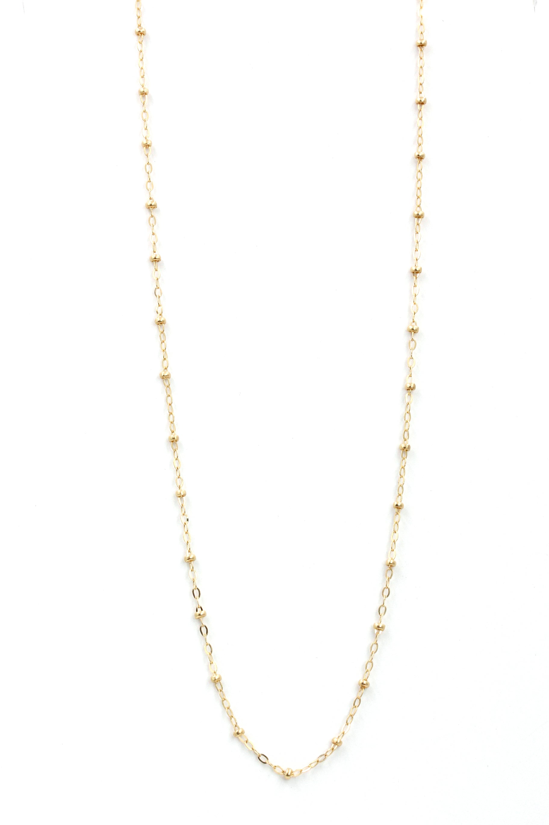Dainty Bead Fashion Chain - 14k Yellow Gold