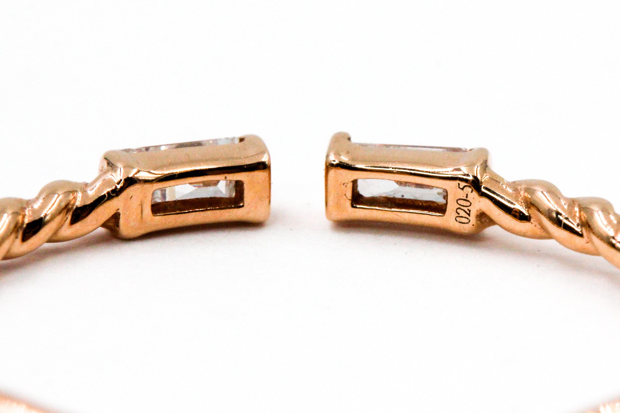 Dainty Baguette Open Ring - 14k Rose Gold - 0.08ctw