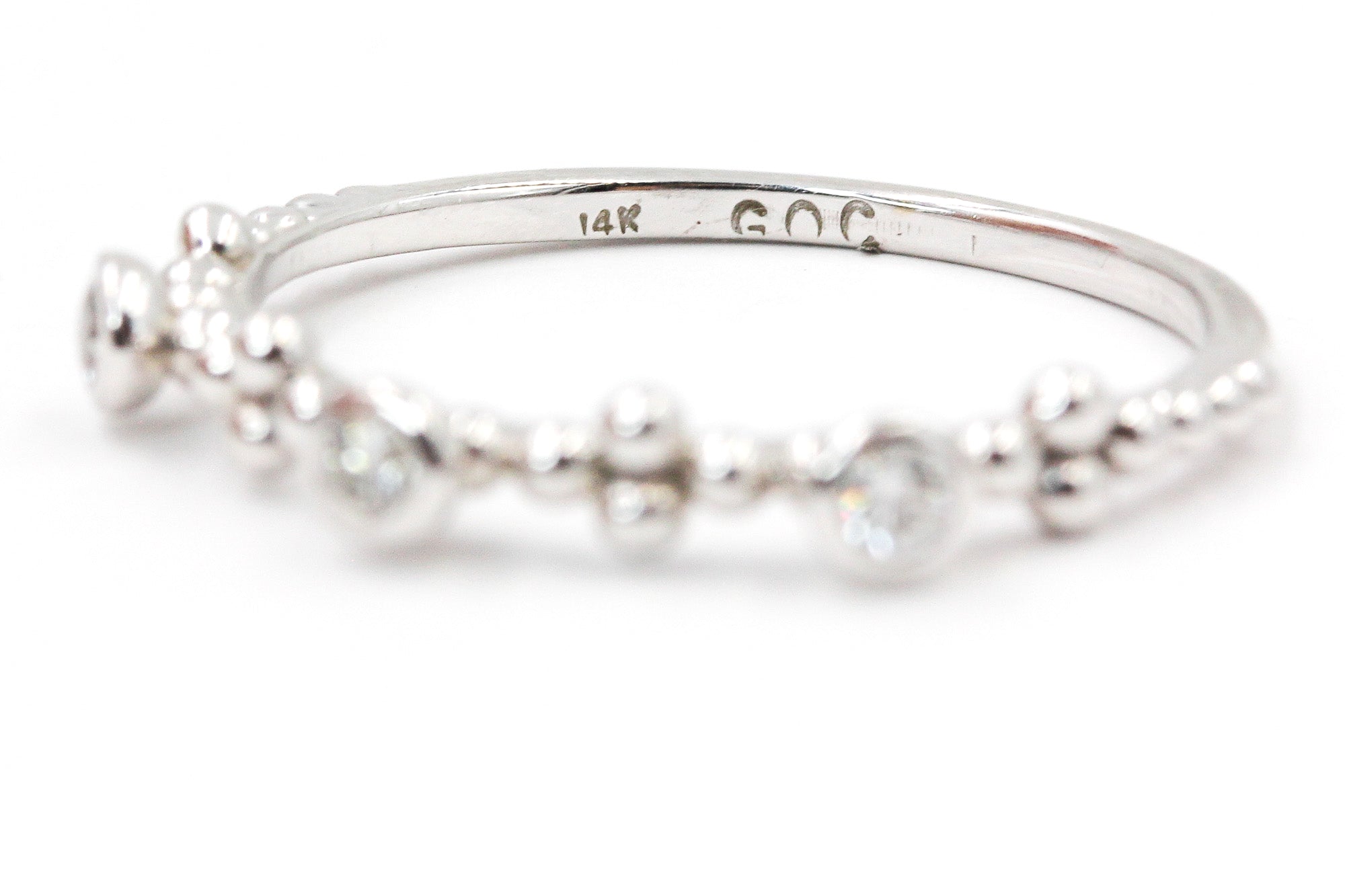 Dainty Bezel Diamond Fashion Ring - 14k White Gold - 0.30ctw