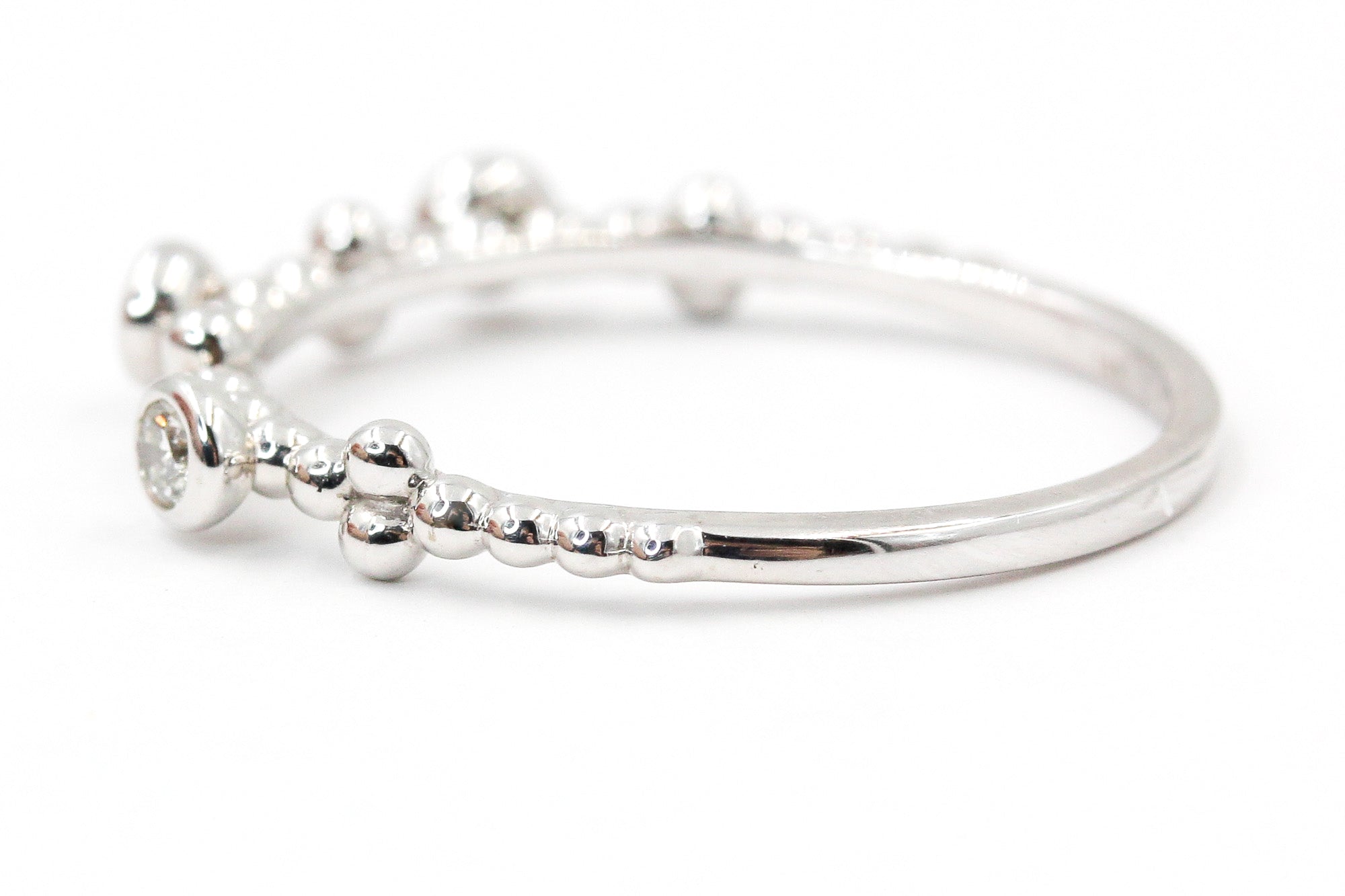Dainty Bezel Diamond Fashion Ring - 14k White Gold - 0.30ctw
