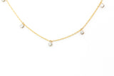 Dainty Bezel Set Diamond Drop Necklace - 14k Yellow Gold - 0.30ctw