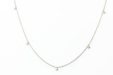 Dainty Bezel Set Diamond Drop Necklace - 14k White Gold - 0.11ctw