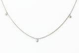 Dainty Bezel Set Diamond Drop Necklace - 14k White Gold - 0.11ctw