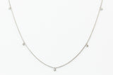 Dainty Bezel Set Diamond Drop Necklace - 14k White Gold - 0.11ctw