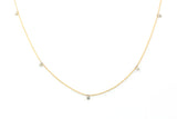 Dainty Bezel Set Diamond Drop Necklace - 14k Yellow Gold - 0.12ctw