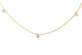 Dainty Bezel Set Diamond Drop Necklace - 14k Yellow Gold - 0.12ctw
