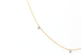 Dainty Bezel Set Diamond Drop Necklace - 14k Yellow Gold - 0.12ctw