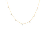 Dainty Bezel Set Diamond Drop Necklace - 14k Yellow Gold - 0.30ctw