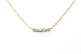 Dainty Bezel Set Diamond Necklace - 14k White Gold - 0.12ctw