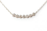 Dainty Bezel Set Diamond Necklace - 14k White Gold - 0.15ctw