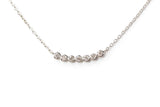 Dainty Bezel Set Diamond Necklace - 14k White Gold - 0.15ctw